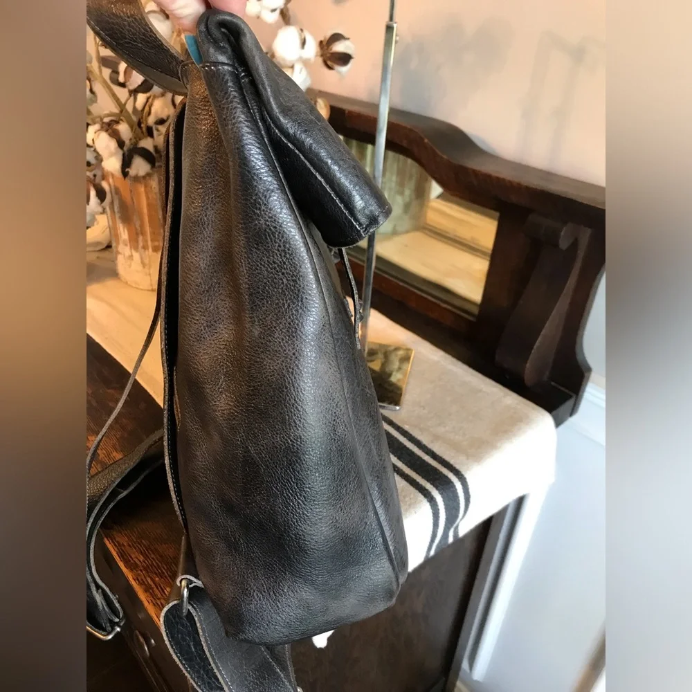 Bed Stu Howie Leather Backpack Black Grey Rustic Rustic Retail $365 - Picture 8 of 14